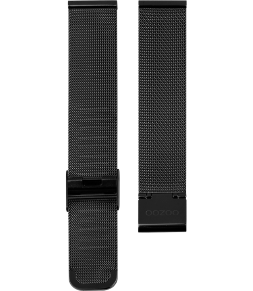 OOZOO horlogeband Milanees-Mesh edelstaal zwart 22mm