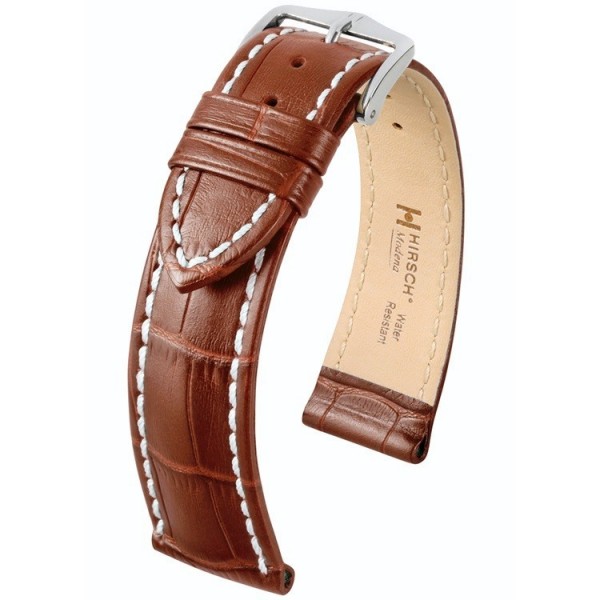 Hirsch Modena Horlogeband Cognac Goudbruin 18mm