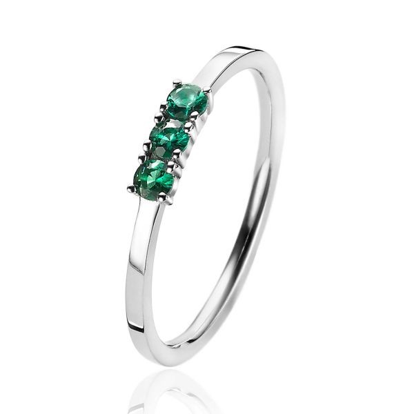 Zinzi - Zilveren Ring ZIR2127G54 Groenen Kleurstenen