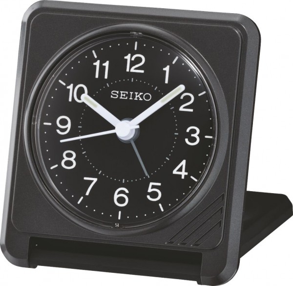 Seiko reiswekker QHT015K elektronisch piep alarm - zwart kunststof