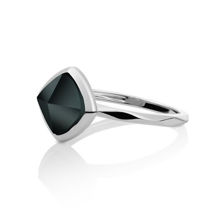 Sparkling Jewels - Zilveren Edge Ring SRI01-G07-56 Onyx