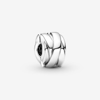Pandora - Zilveren Clip Bedel // 799502C00 // Gepolijste Linten