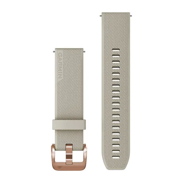 Garmin - Quick release siliconen polsband (20 mm) Light sand met rosé gold bevestigingsmateriaal