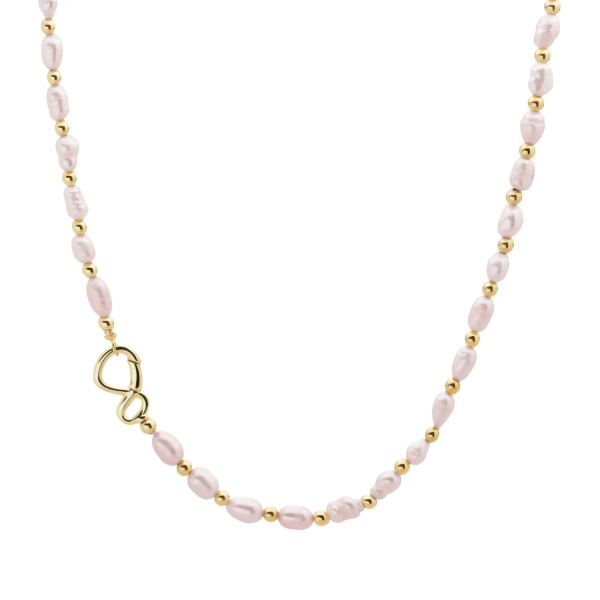 Sparkling Jewels Link Ketting Lavender Pearl Mix Goudkleurig NLK03G-P02-042