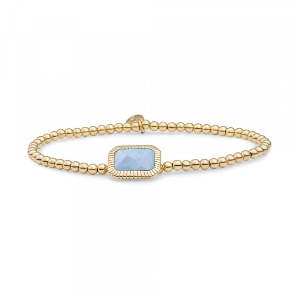 Sparkling Jewels - Baguette Armband SB-G-3MM-BAG47 Blue Lace Agate