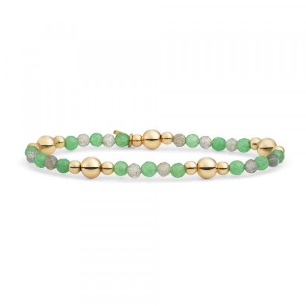Sparkling Jewels - Mix Armband BLK02G-G29-G18 Green Aventurine&Labradorite