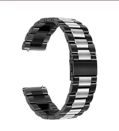 Horlogeband - vouwsluiting met drukknoppen - edelstaal 22mm