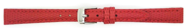 Horlogeband Kalfsleer met fijne hagedis print Rood 00095099 14 mm