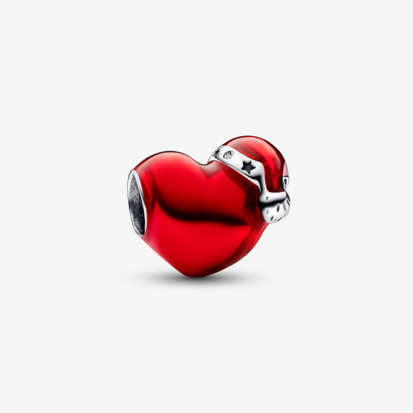 Pandora Moments Metallic Red Christmas Heart 792336C01