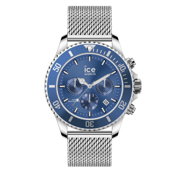 Ice-Watch - Ice Steel Chronograaf IW017668 Herenhorloge - Mesh Blue