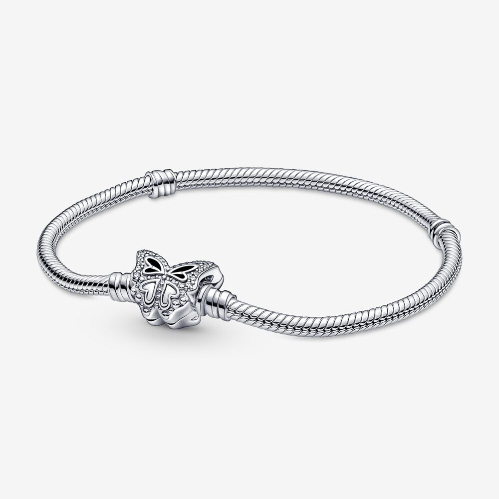 twee behang Renaissance Pandora Moments - Zilveren Snake Armband Vlindersluiting 19cm - 590782C01 |  Juwelier Kremer