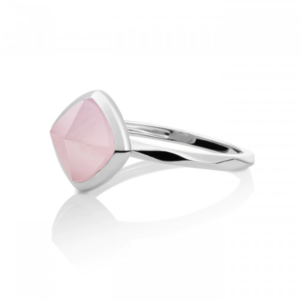 Sparkling Jewels - Zilveren Ring SRI01-G13-54 Edge Roze Quartz