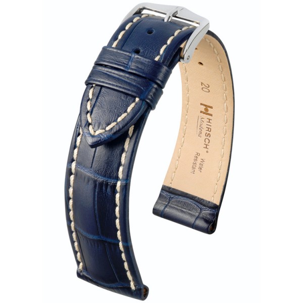 Hirsch Modena Horlogeband Donkerblauw 20mm