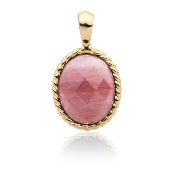 Sparkling Jewels Twist Pendant Pink Rhodonite SPG21-G24