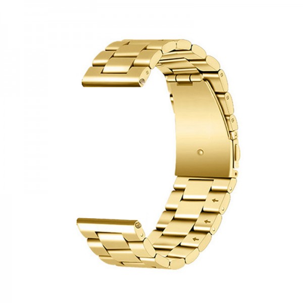 Horlogeband goudkleurig- vouwsluiting met drukknoppen - edelstaal 24mm