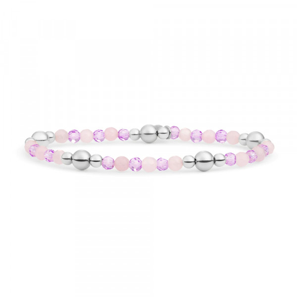 Sparkling Jewels - Mix Armband BLK02S-G13-G41 Rose&Violet Quartz