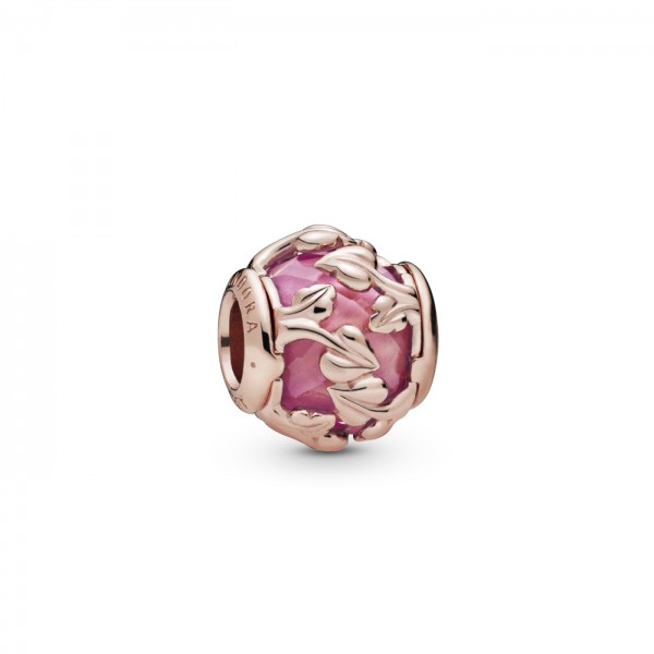 Pandora - Zilveren Bedel 788238SSP Rosé kleurige blaadjes met Synthetische steen