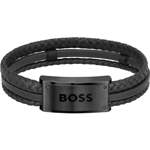 Hugo Boss Leren armband Galen HBJ1580425