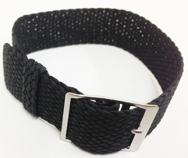 Hirsch - Perlon horlogeband 20mm Zwart