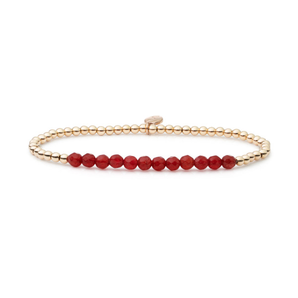 Sparkling Jewels - Coral Red Jade Universe SBG-GEM45-3MM-LINE Armband
