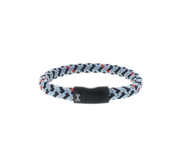 Aze Jewels - Armband AZ-BT001-B-210 Polyester - Zwart/Grijs/Rood