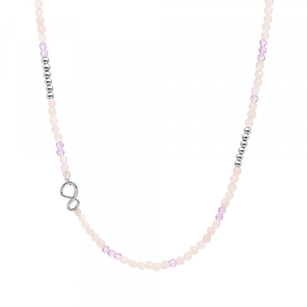 Sparkling Jewels - Link Collier NLK02S-G13-G41-042 Roze&Violet Quartz