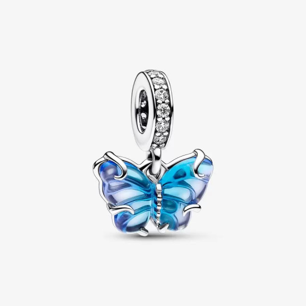 Pandora Blauwe Muranoglazen Vlinder Hangende Bedel 792698C01
