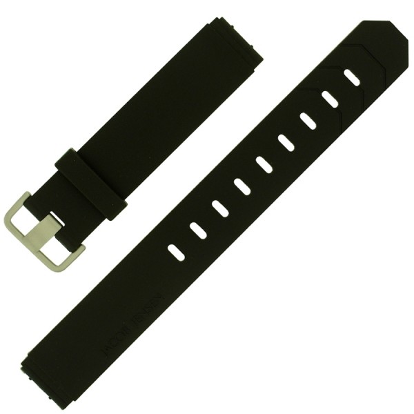 Jacob Jensen - Horlogeband Zwart 17mm (matte gesp)
