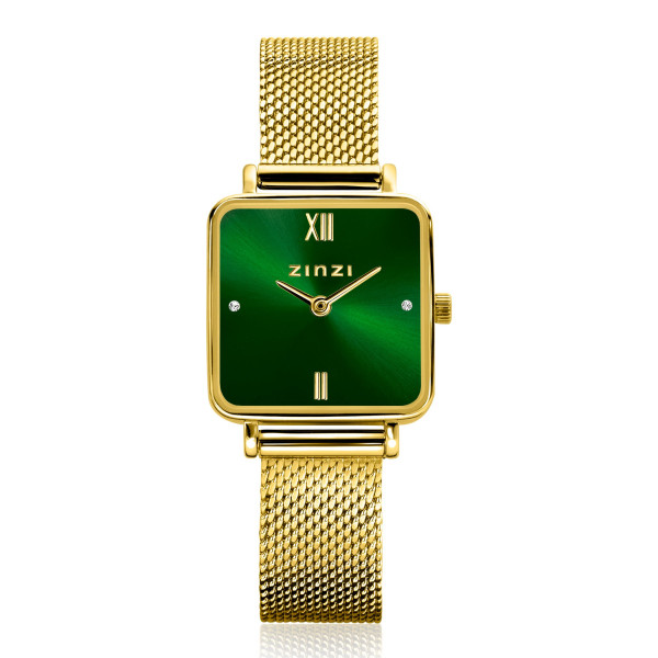 ZINZI Square Mini horloge met groene wijzerplaat ZIW1735