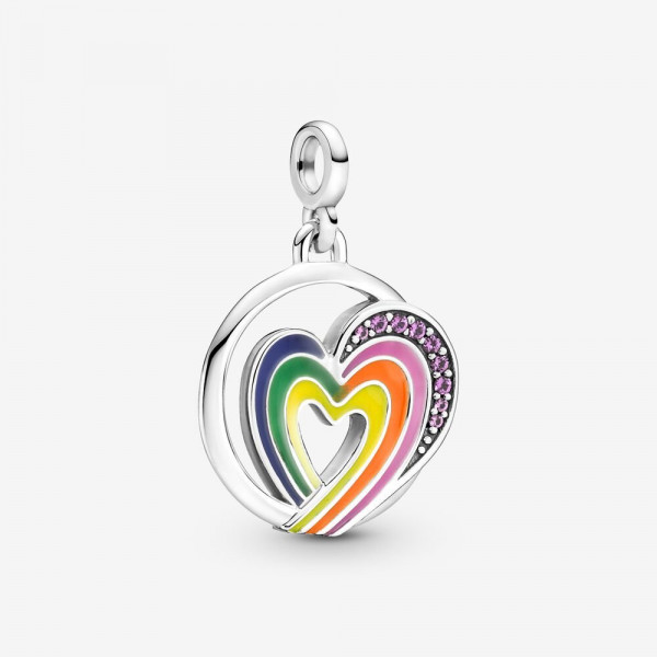 Pandora ME - Zilveren Medallion 791793C01 Raibow Heart of Freedom